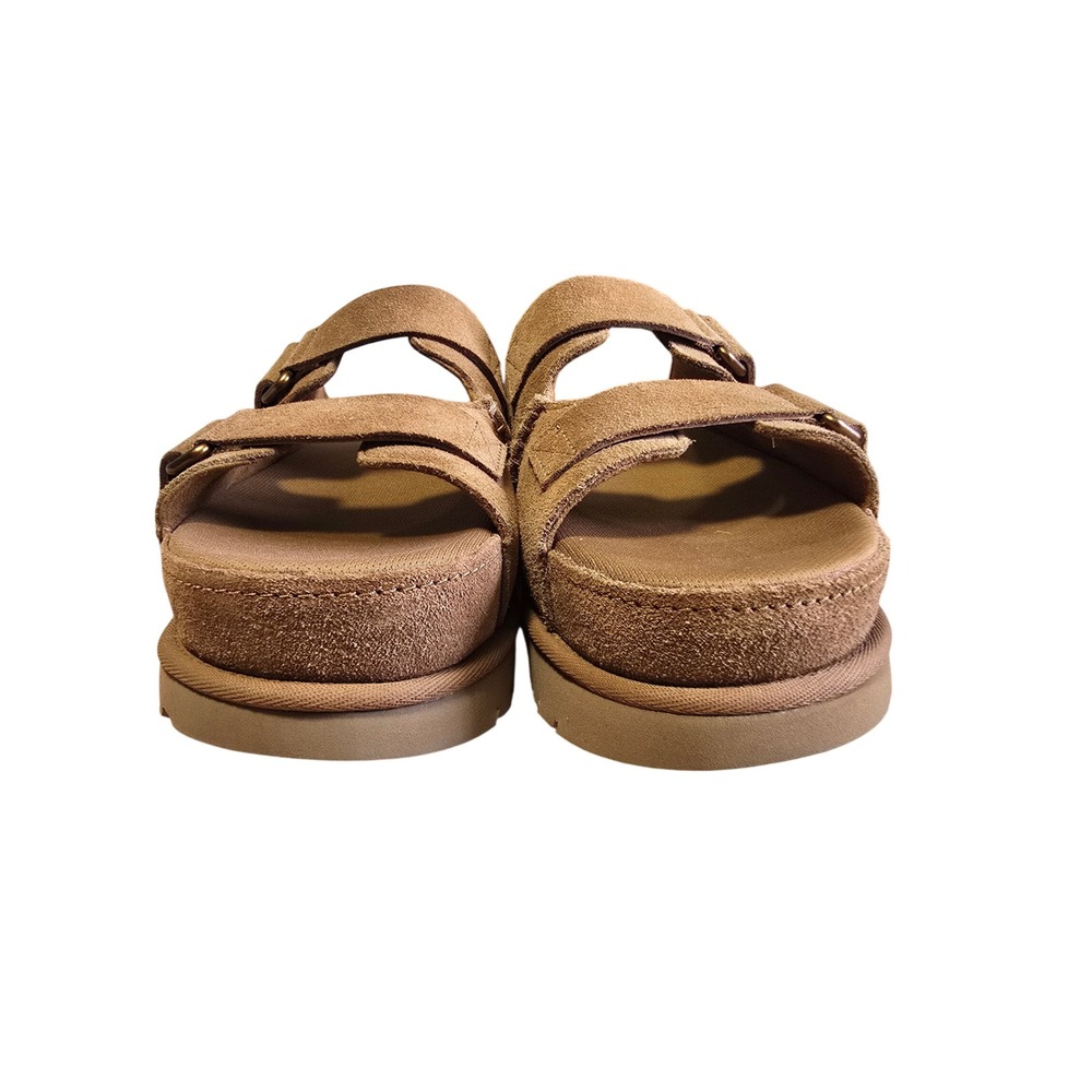 🆕️ NWT - UGG Goldenstar Chestnut Suede Platform Sandals slides Womens 8 - Picture 10 of 16